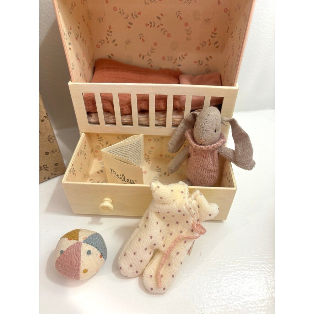 Maileg Mice 2021 Bunny Baby Room - girl NIB baby room micro bunny